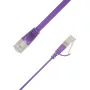 LinkIT plokščias U/FTP Cat6A violetinis 0,2 m tinklo kabelis (STP-FL6A-00020-PU)