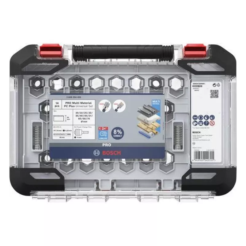 Bosch 2608594426 Progressor for Wood and Metal 11 dalių kiaurymių pjūklų rinkinys (20-76 mm) su Power Change adapteriais ir centravimo grąžtais