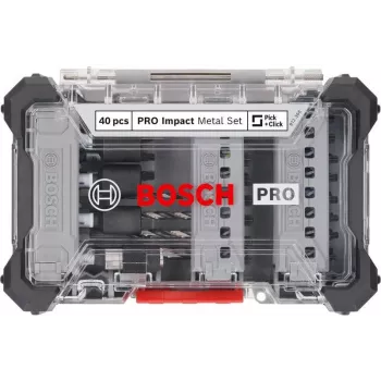 Bosch PRO Impact atsuktuvų antgalių ir metalo grąžtų rinkinys, 40 dalių (2608521U86)