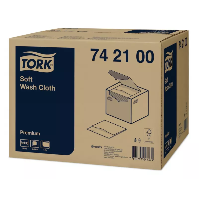 Tork Premium Soft vienkartinės šluostės, 1 sluoksnio, baltos, 1080 vnt. (742100)