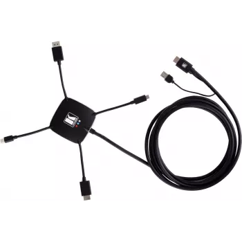 Kramer K-SPIDER daugiaformatis pristatymo adapterio kabelis - HDMI/DisplayPort/Mini DisplayPort/USB-C į HDMI/USB - 3,05 m - 4K aktyvus 91-00015599