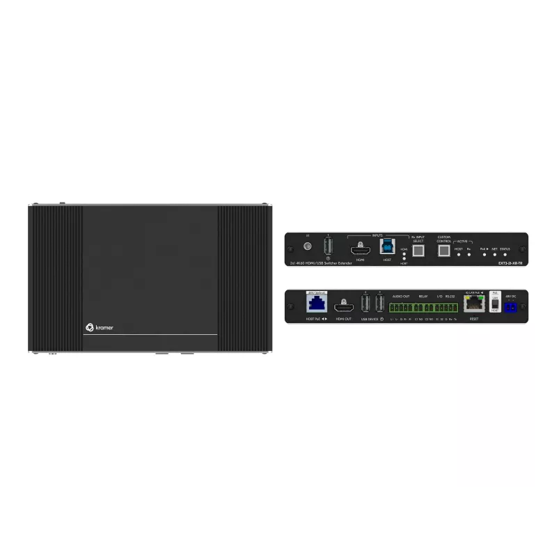 Kramer Electronics EXT3-21-XR-TR HDMI AV+ USB+ GE 2-way PoE Smart Tx & 2x1 Switcher Rx (50-80584090)