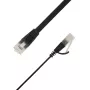 LinkIT Plokščias U/FTP Cat6A Ethernet tinklo kabelis 3,5 m juodas STP-FL6A-00350-BLK