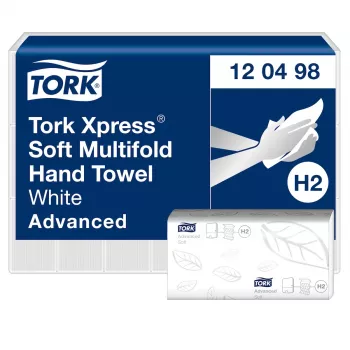TORK Xpress Soft H2 Advanced Interfold 2 sluoksnių popieriniai rankšluosčiai, balti, 3780 lapų (120498)