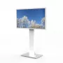HI-ND MOUNTS HI-ND Floorstand Glass Universal 49-65 White RAL 9003 ekrano grindų stovas FS0000-5001-01