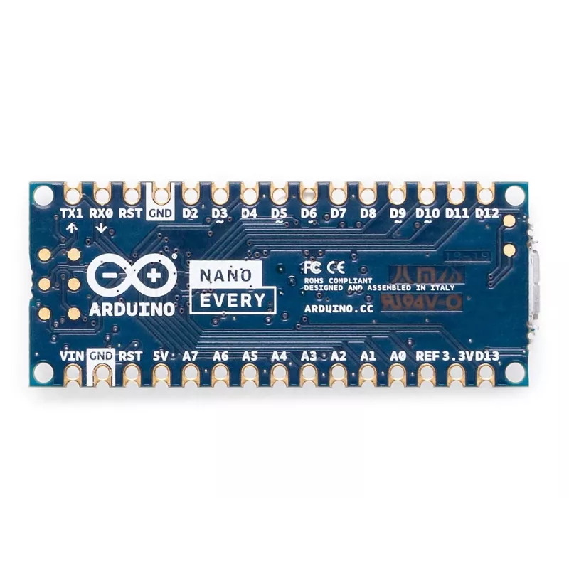 Arduino Nano Every plokštė, 3 vnt. paketas - ATmega4809 mikrovaldiklio kūrimo plokštė ABX00028-3P