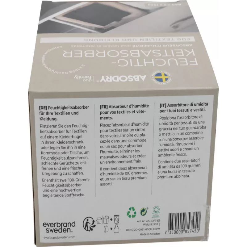 Absodry Duo Family drėgmės surinkėjas drabužiams ir tekstilei, 2x 100 g (220-dft-e8)