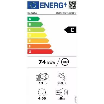 Electrolux E52LC100S visiškai integruotas indaplovė, 60 cm, 13 vietų, AirDry, Inverter variklis, energijos klasė D