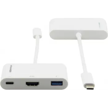 Kramer ADC-U31C/M2 USB-C daugiafunkcis adapteris - 4K HDMI, USB-A, USB-C PD, 17 cm, baltas 99-97210004