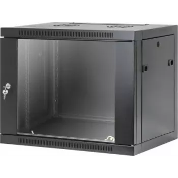 Intellinet 19 inch Tinklo sieninis spintelė, surinkimas be įrankių, 9U, 450 mm gylis, juoda RAL 9005 (716833)