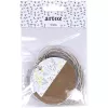 Artoz popierinės dovanų etiketės rudos baltos pakabinamos rinkinys Kraft apvalios 6,5 cm 6 vnt. (144500-255)