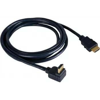 Kramer C-HM/RA-6 didelės spartos HDMI kabelis su Ethernet, HDMI male į HDMI male kampu, 1,8m, trigubai ekranuotas, pilkas, 4K palaikymas 97-0143006