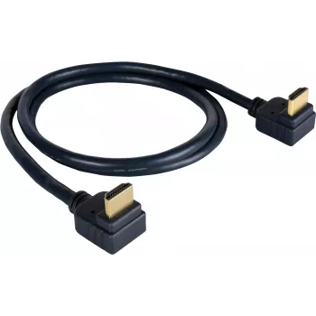Kramer C-HM/RA-6 didelės spartos HDMI kabelis su Ethernet, HDMI male į HDMI male kampu, 1,8m, trigubai ekranuotas, pilkas, 4K palaikymas 97-0143006