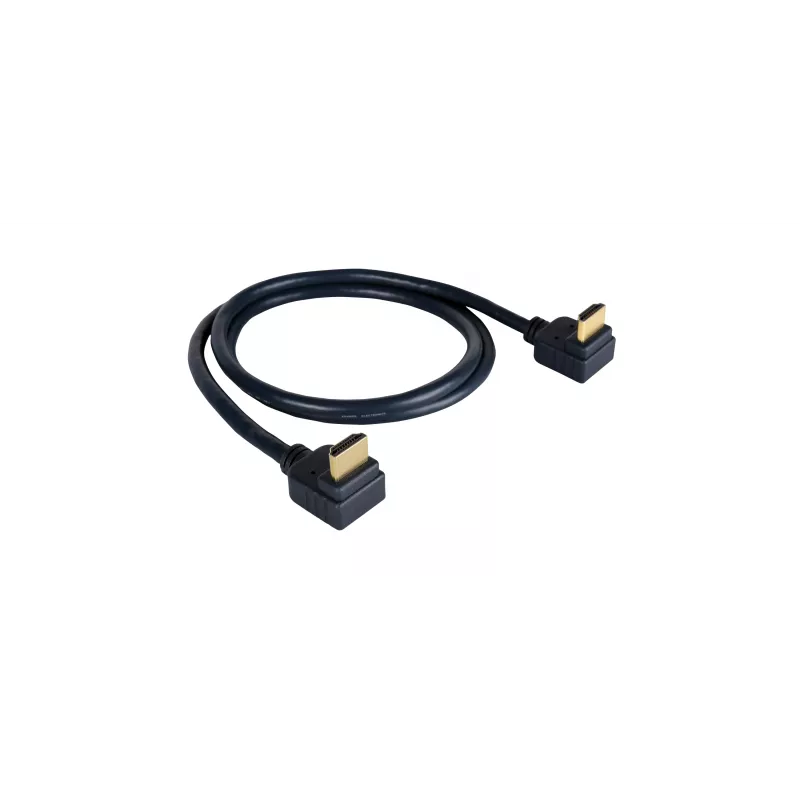 Kramer C-HM/RA-6 didelės spartos HDMI kabelis su Ethernet, HDMI male į HDMI male kampu, 1,8m, trigubai ekranuotas, pilkas, 4K palaikymas 97-0143006