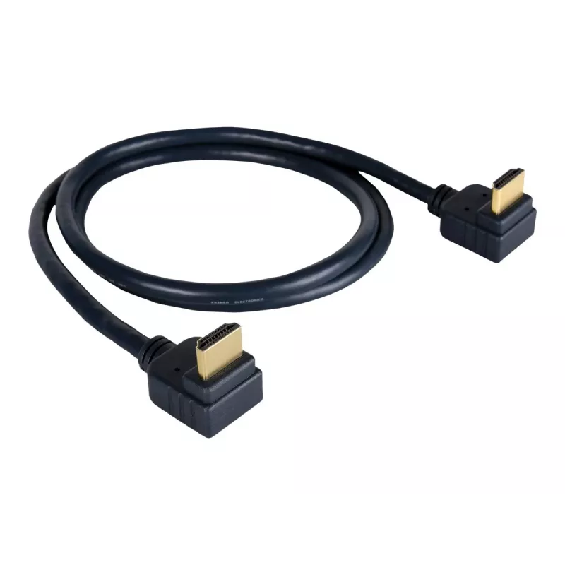 Kramer C-HM/RA2-3 greitaeigis HDMI kabelis su Ethernet, stačiais kampais, 0,9 m, pilkas, 4K palaikymas 97-0144003