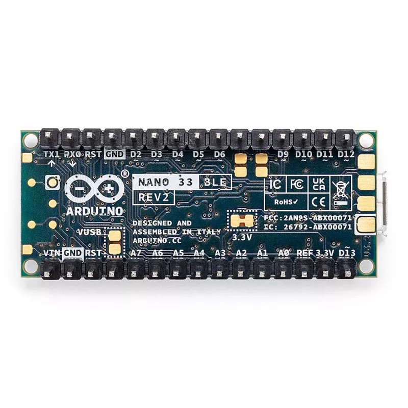 Arduino Nano 33 BLE Rev2 su litavimo kontaktais - ABX00072