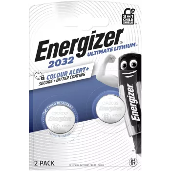 Energizer Ultimate Lithium CR2032 ličio monetos elemento baterija, 3 V, 235 mAh, 2 vnt.