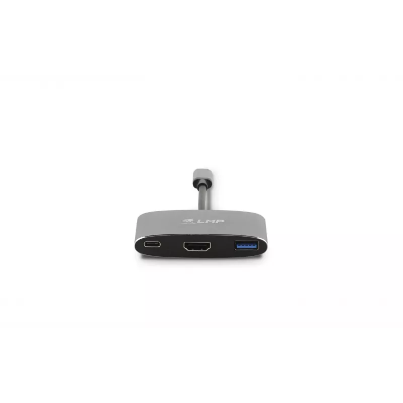 LMP USB-C Combo Hub - HDMI, 3x USB-A, USB-C PD 60W, 5Gbps, kosminio pilko aliuminio, skirta MacBook 12 inch