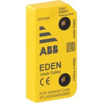 ABB EVA bekontaktis saugos jungiklis su RFID, 2 x OSSD, M12 8 kontaktų, IP67/IP69K 2TLA020046R0800