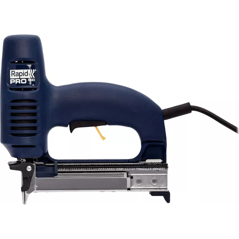 Rapid PRO R553 elektrinis segiklis ir vinukas, mėlynas, 230V, naudoja 53 serijos segtukus ir 8 tipo vinukus 10642901