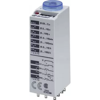 Finder 85.03.0.024.0000 daugiafunkcė laiko relė, 24V AC/DC, 3 CO, 16 funkcijos, DIN bėgelis
