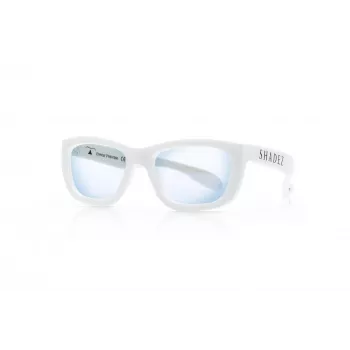 SHADEZ Blue Light White Teeny vaikiški akiniai nuo mėlynos šviesos, 3-7 metų