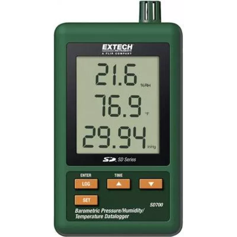 Extech SD700 temperatūros, drėgmės ir barometrinio slėgio duomenų registratorius su SD kortele