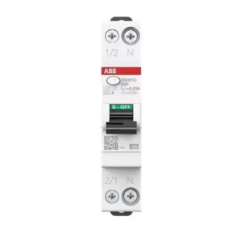 ABB DS301CA-B20/0.03 RCBO, 1P+N, 20 A, 30 mA, A tipo, B charakteristikos, 6 kA 2CSR255163R1205