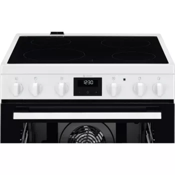 Electrolux LKR64023AW laisvai stovinti elektrinė viryklė su keramine kaitlente, 4 zonos, 58 l orkaitė, balta