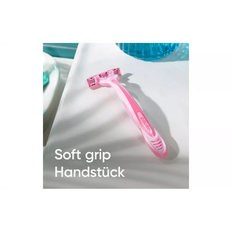 Gillette Simply Venus 3 vienkartinės skutimosi mašinėlės moterims, 3 peiliukų, MoistureRich juostelė, 6 vnt. 8006540826997