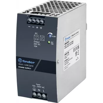 Finder 78.Y1.1.230.2412 perjungiamasis maitinimo šaltinis 24V DC 20A 480W DIN bėgiui