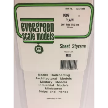Evergreen polistireno plokštė 300 mm x 150 mm x 0,13 mm, balta, 3 vnt. paketas (9009)