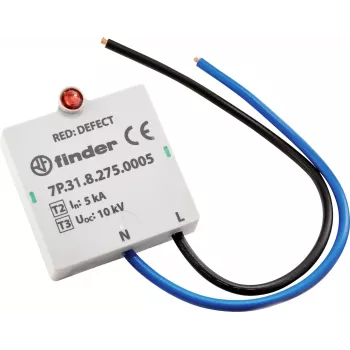Finder 7P.31.8.275.0005 2 tipo viršįtampių apsaugos įtaisas, 1 polių, 275 V AC, 20 kA