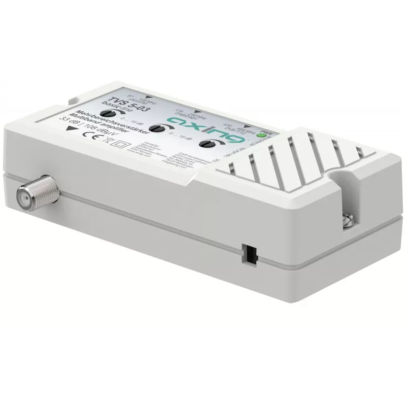AXING TVS 5-03 daugiajuostis stiprintuvas 33 dB, 3 įėjimai FM/DAB/DAB+/DVB-T2