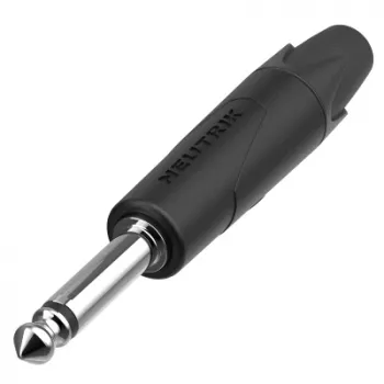 Neutrik NP2XX-NI-0 1/4 inch 2 polių telefono kištukas, nikeliuoti kontaktai, litavimo prijungimas