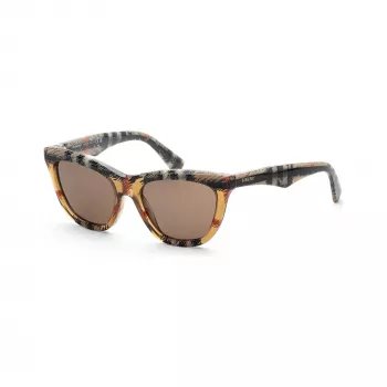 Burberry BE4435F414673 moteriški akiniai nuo saulės, tamsiai havajinio rašto rėmeliai, rudi gradientiniai lęšiai, 53/18/140 mm