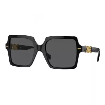 Versace VE4441 GB1-87 moteriški kvadratiniai akiniai nuo saulės, juodi/pilki, 55 mm