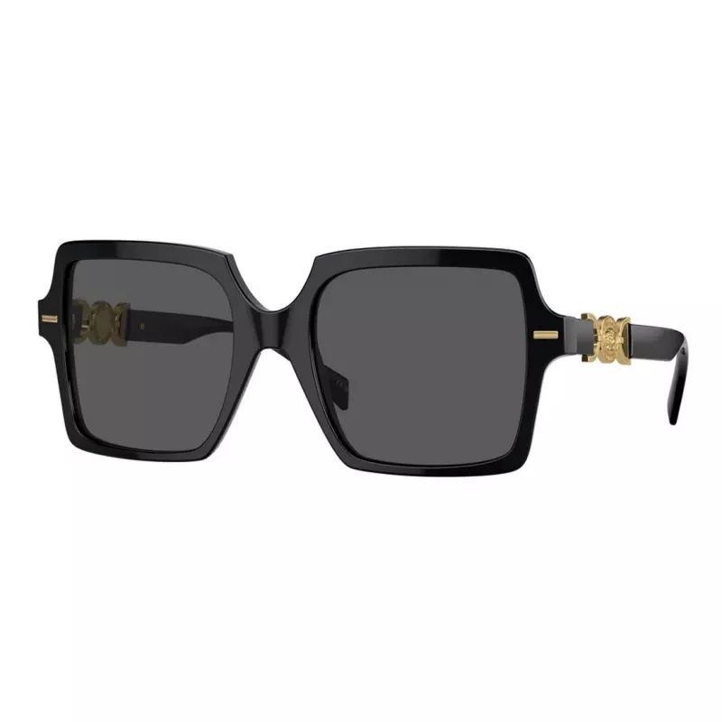 Versace VE4441 GB1-87 moteriški kvadratiniai akiniai nuo saulės, juodi/pilki, 55 mm
