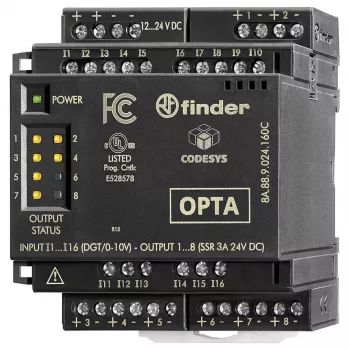 Finder 8A.58.9.024.160C elektromechaninis relių sąsajos modulis, 24 V DC ritė, 1 perjungiamasis kontaktas, 6 A, DIN bėgelis