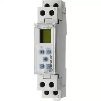 FINDER 127100240000 skaitmeninis programuojamas laiko jungiklis, 1 perjungiamasis kontaktas 16A, 24V AC/DC, DIN bėgiui