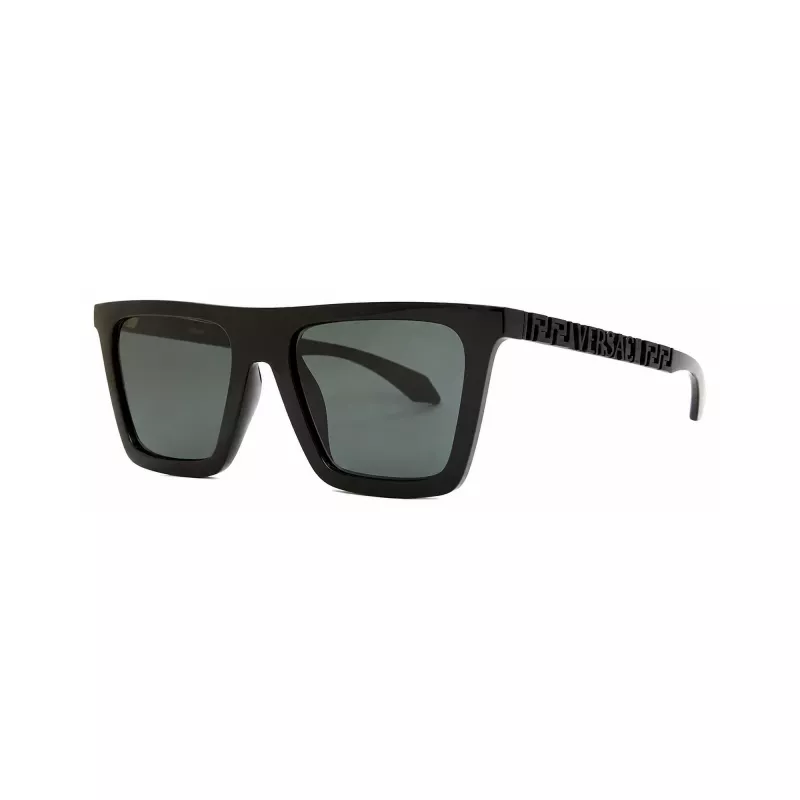 Versace VE4468UGB187 moteriški katės akies formos akiniai nuo saulės, juodas rėmelis, tamsiai pilki stiklai, 53-19-140 mm