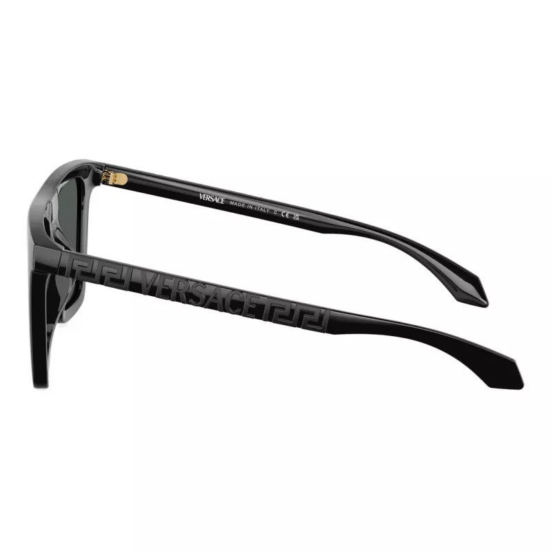 Versace VE4468UGB187 moteriški katės akies formos akiniai nuo saulės, juodas rėmelis, tamsiai pilki stiklai, 53-19-140 mm