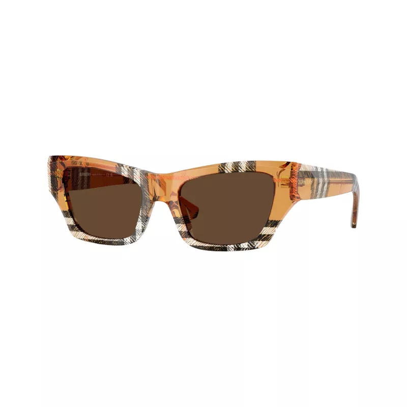 Burberry BE4441U414673 moteriški kvadratiniai akiniai nuo saulės Havana su rudais gradientiniais lęšiais 52/19/140 mm