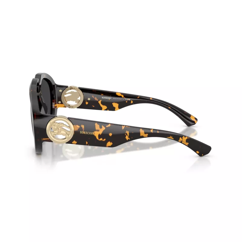 Burberry BE4479U moteriški katės akies formos akiniai nuo saulės, šviesaus havajinio ąžuolo spalvos rėmeliai, pilki gradientiniai lęšiai, 58 mm BE4479U41066G