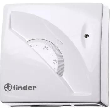 Finder 1T010 paviršinio montavimo patalpos termostatas, 7–30 °C, baltas