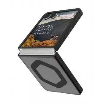 UAG Urban Armor Gear Mouve dėklas su magnetiniu moduliu, skirtas Samsung Galaxy Z Flip8 - Ash (permatoma pilka)/juodas 214561113131