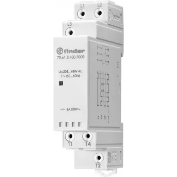Finder 70.61.8.400.P000 3 fazių įtampos stebėjimo relė, 400 V AC, 1 CO, DIN bėgiui