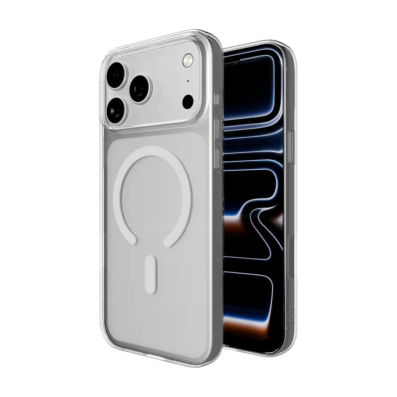 PURO Mag Cover Apple iPhone 17 Pro dėklas - permatomas pilkas rožinis PUIPC17P6303MAGTRGRS