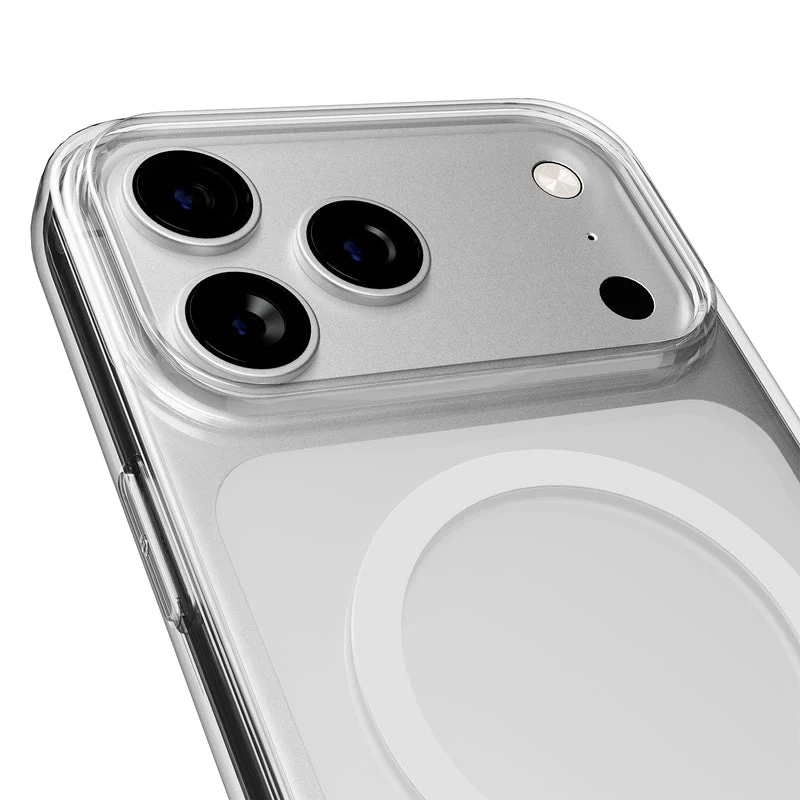 PURO Mag Cover Apple iPhone 17 Pro dėklas - permatomas pilkas rožinis PUIPC17P6303MAGTRGRS