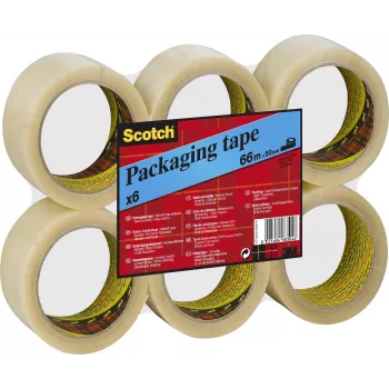 3M Scotch pakavimo juosta 6890, 50mm x 66m, permatoma PVC, stiprus sukibimas, mažas triukšmas, 50 mikronų - 1 rulonas (PVC6RT)